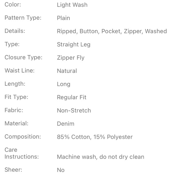 Womens light wash ripped straight leg denim jeans brand new without tags - Picture 7 of 9